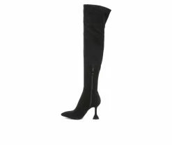 Hot Sale 🎁 Women's London Rag Brandy Heeled Knee High 🥾 Boots Black 🌟 -Journee shop 3 589