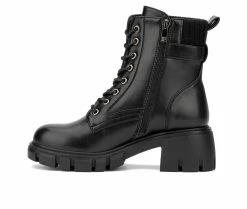 Top 10 😀 Women's New York And Company Christine Combat Booties Black 💯 -Journee shop 3 61