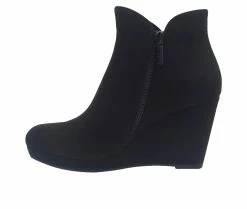 New 😀 Women's Impo Tadich Wedge Booties Black 🎁 -Journee shop 3 68