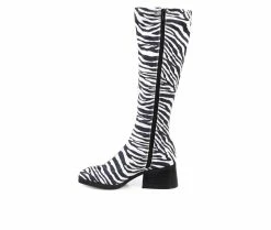 Discount 🎁 Women's Journee Collection Aureila Wide Calf Knee High 🥾 Boots Zebra 🤩 -Journee shop 3 709