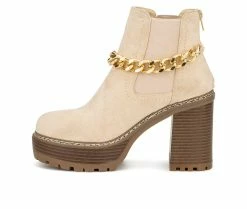 Cheap ✨ Women's Olivia Miller Alyssa Platform Booties Natural 😉 -Journee shop 3 750
