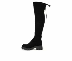 New ❤️ Women's Olivia Miller Zendaya Over-The-Knee 🥾 Boots Black 🌟 -Journee shop 3 774