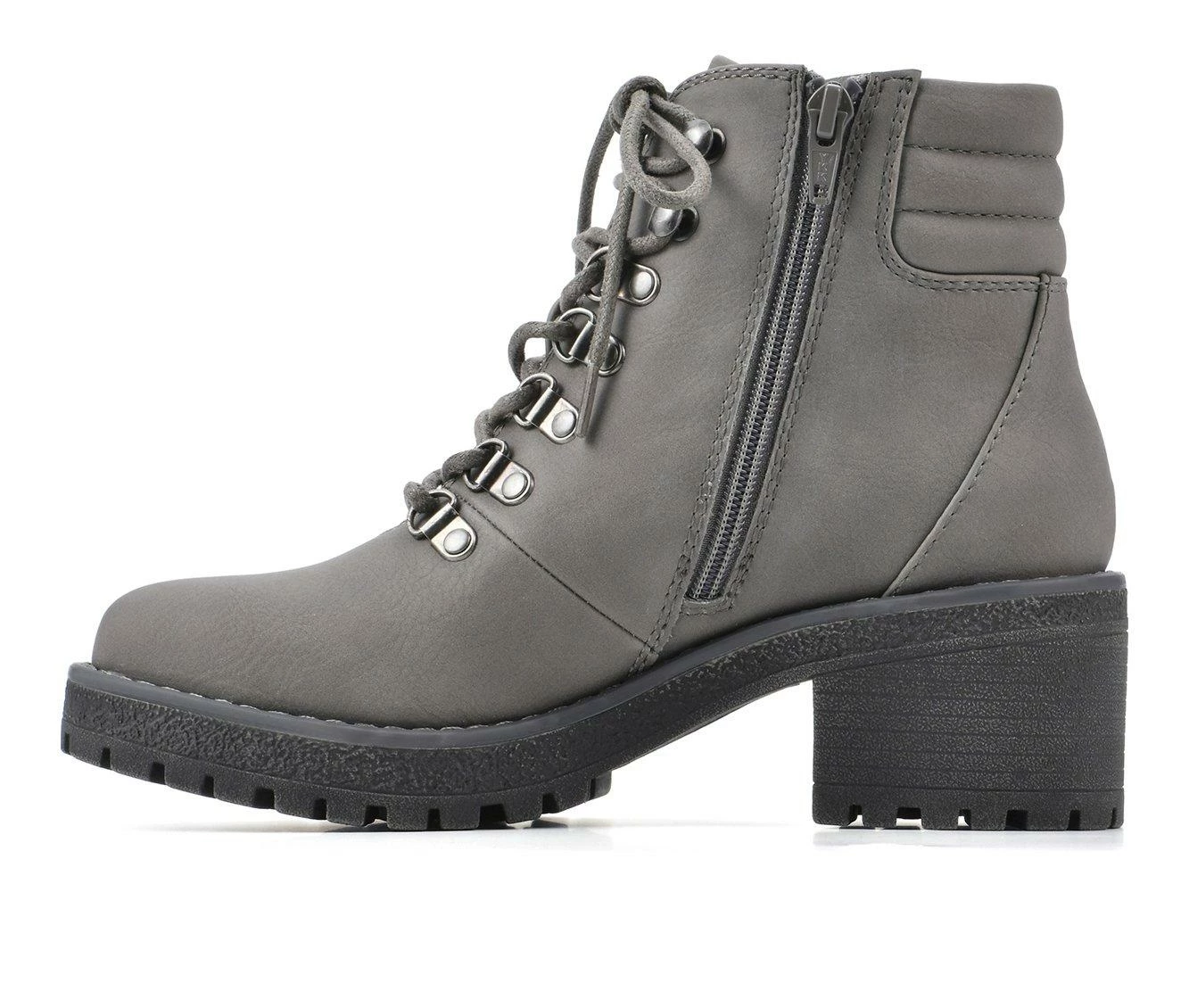 Flash Sale π Women's Cliffs By White Mountain Bryce Lace Up Heeled Booties Grey Nubuck π 4 Flash Sale π Women's Cliffs By White Mountain Bryce Lace Up Heeled Booties Grey Nubuck π - Image 4