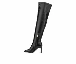 Budget 🔥 Women's Gabrielle Union Lisi Over The Knee Heeled 🥾 Boots Black 🔔 -Journee shop 3 82