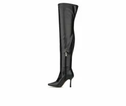 Best deal ⭐ Women's New York And Company Natalia Over The Knee 🥾 Boots Black PU 🌟 -Journee shop 3 87
