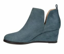 Wholesale 🎁 Women's Journee Collection Mylee Wedge Booties Blue 🔔 -Journee shop 3 875