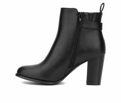 Outlet 🔔 Women's New York And Company Angie 2 Heeled Booties Black ✨ -Journee shop 3 89