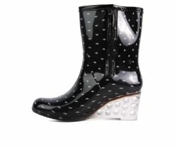 Buy 🎉 Women's London Rag Drench Wedge Rain 🥾 Boots Black 💯 -Journee shop 3 914