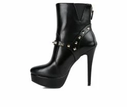 New 🎁 Women's London Rag Dejang Platform Stiletto Booties Black 👍 -Journee shop 3 919