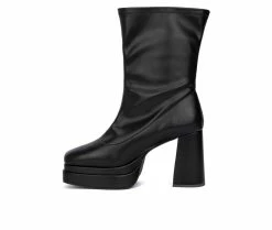 Best Pirce 😍 Women's Fashion To Figure Keira Mid Calf Platform Booties Black Wide ✨ -Journee shop 3 946