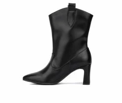 Coupon 🧨 Women's Fashion To Figure Iliana WC Heeled Ankle Booties Black Wide ⭐ -Journee shop 3 947
