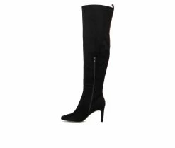 New ✔️ Women's Gabrielle Union Illisa Knee High Heeled 🥾 Boots Black 🧨 -Journee shop 3 954