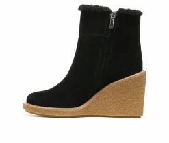Outlet 🧨 Women's Franco Sarto Ulayna Wedge Booties Black Suede 🎁 -Journee shop 3 959