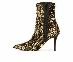 New 𧨠Women's Franco Sarto Avana 2 Heeled Booties Gold Sequin π― 9 New 𧨠Women's Franco Sarto Avana 2 Heeled Booties Gold Sequin π― -Journee shop 3 964
