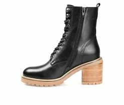 New 😉 Women's Journee Signature Malle Heeled Lace Up 🥾 Boots Black 😉 -Journee shop 3 971