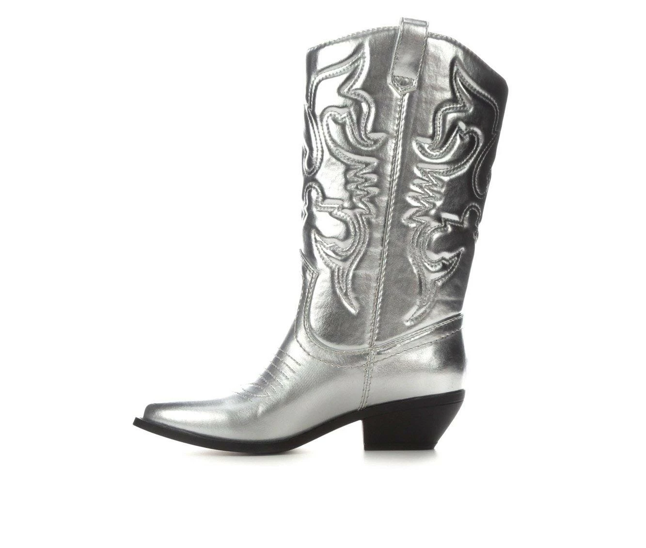 Top 10 🔔 Women's Soda Reno Cowboy 🥾 Boots Silver Metallic 🥰 4 Top 10 🔔 Women's Soda Reno Cowboy 🥾 Boots Silver Metallic 🥰 - Image 4