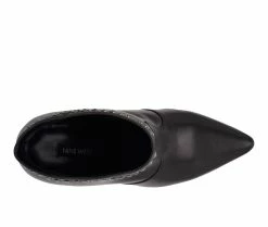 Outlet 🔔 Women's Nine West Sera Heeled Booties Black Leather 🤩 -Journee shop 4 1070