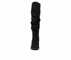Cheapest 🎁 Women's New York And Company Damaris Knee High Heeled 🥾 Boots Black 💯 -Journee shop 4 156