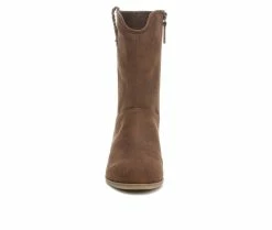 Discount 🌟 Women's Dr. Scholls Layla Mid Calf Western Booties Brown 🛒 -Journee shop 4 171