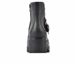 Best Pirce 💯 Women's White Mountain Rufus Heeled Booties Black 😀 -Journee shop 4 174