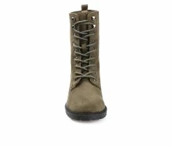 Hot Sale ⭐ Women's Journee Collection Kassia Combat Booties Green 👍 -Journee shop 4 217
