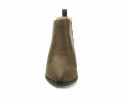 Outlet 💯 Women's Journee Collection Lola Side Slit Booties Green 😍 -Journee shop 4 246