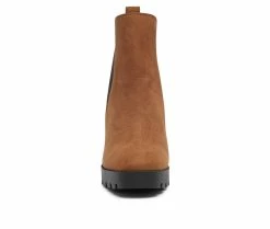 Budget 😀 Women's London Rag Sonia Block Heel Booties Tan 🌟 -Journee shop 4 395