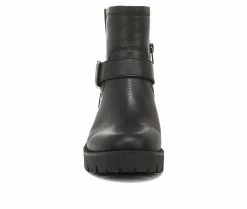 Outlet 🔥 Women's Zodiac Miller Moto Booties Black Leather 🔔 -Journee shop 4 507