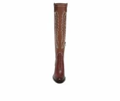 Best Pirce ⭐ Women's Franco Sarto Glenice Knee High Heeled Western 🥾 Boots Brown 🔔 -Journee shop 4 547
