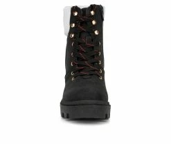 Best reviews of ⌛ Women's Olivia Miller Ariel Lace-Up 🥾 Boots Black ✔️ -Journee shop 4 690