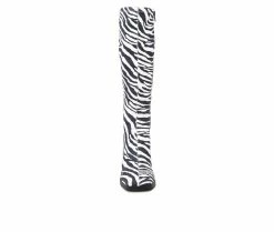 Discount 🎁 Women's Journee Collection Aureila Wide Calf Knee High 🥾 Boots Zebra 🤩 -Journee shop 4 709