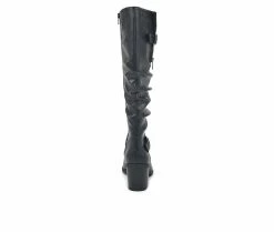 Cheapest 🥰 Women's White Mountain Desirable Knee High 🥾 Boots Black ⭐ -Journee shop 4 73
