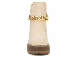 Cheap ✨ Women's Olivia Miller Alyssa Platform Booties Natural 😉 -Journee shop 4 749