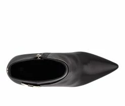 Discount ❤️ Women's Nine West Dian 9x9 Heeled Booties Black Leather 🧨 -Journee shop 4 941