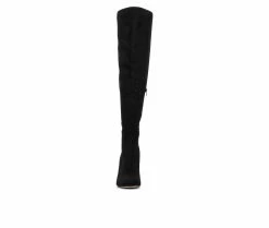 New ✔️ Women's Gabrielle Union Illisa Knee High Heeled 🥾 Boots Black 🧨 -Journee shop 4 952