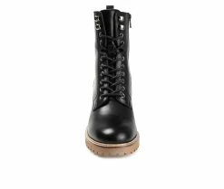 New 😉 Women's Journee Signature Malle Heeled Lace Up 🥾 Boots Black 😉 -Journee shop 4 969