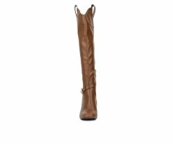 Hot Sale 👍 Women's Torgeis Elenora Knee High Heeled 🥾 Boots Cognac 😀 -Journee shop 4 974
