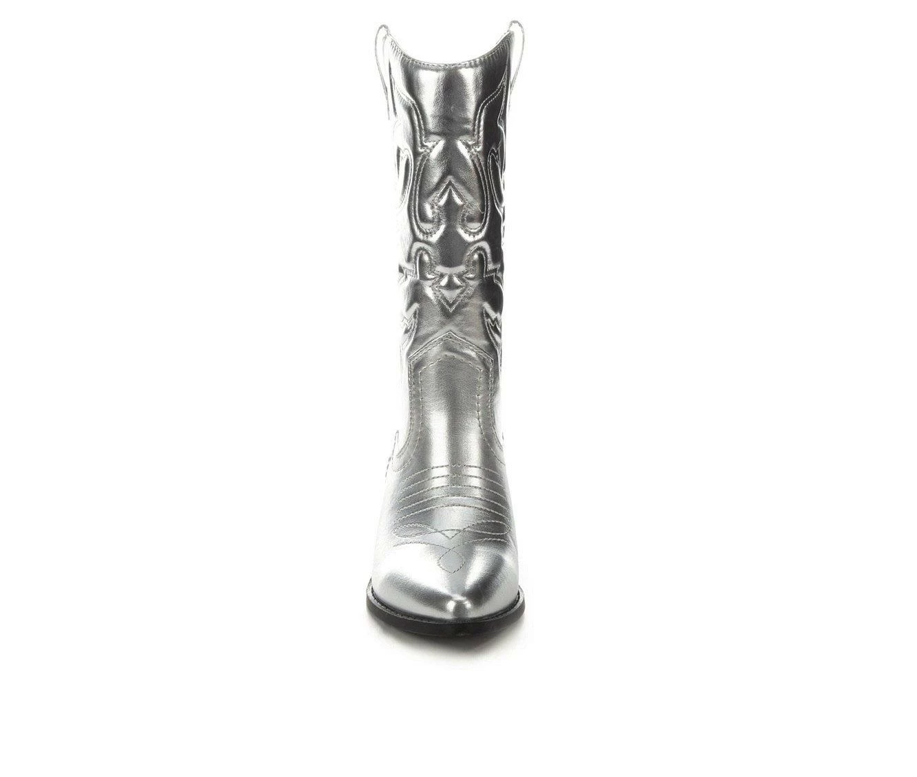 Top 10 🔔 Women's Soda Reno Cowboy 🥾 Boots Silver Metallic 🥰 5 Top 10 🔔 Women's Soda Reno Cowboy 🥾 Boots Silver Metallic 🥰 - Image 5