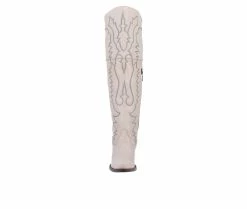 Top 10 🥰 Women's Dan Post Loverly Over The Knee Western 🥾 Boots White 🧨 -Journee shop 4 999