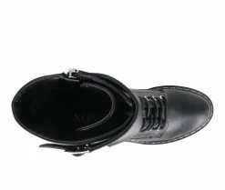 Deals ❤️ Women's XOXO Jackie Heeled Combat Booties Black ⭐ -Journee shop 5 170