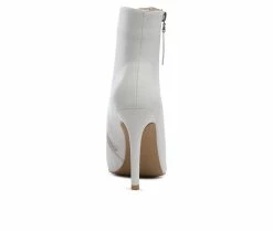 Cheapest 💯 Women's London Rag Hillary Stiletto Booties White 👍 -Journee shop 5 296