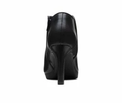 Best deal 👍 Women's Clarks Ambyr Gem Heeled Booties Black Leather 🎁 -Journee shop 5 368