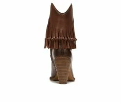 Deals 🛒 Women's Zodiac Donna Heeled Booties Cognac Brown 😀 -Journee shop 5 392