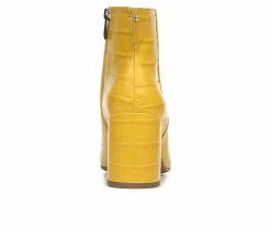 Hot Sale 😉 Women's Franco Sarto Tina 2 Booties Yellow 😀 -Journee shop 5 775