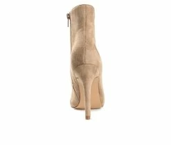 Flash Sale 🥰 Women's Journee Collection Cameron Heeled Booties Beige 🤩 -Journee shop 5 909